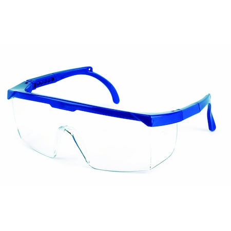 Sellstrom Sebring, Safety Glasses, Anti-Scratch, Clear Lens, Blue Frame, Half-Frame S76601
